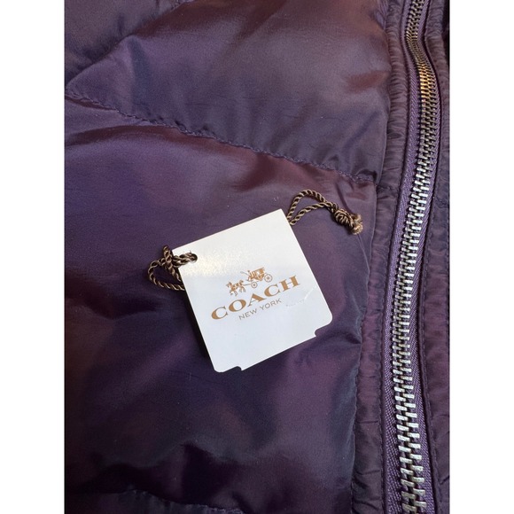 Coach Down Puffer Jacket Signature Lined Size Small - Picture 11 of 13